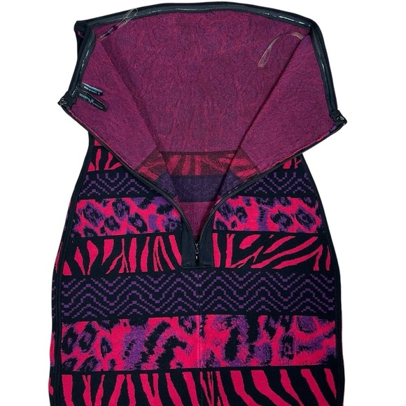 GUESS by Marciano Y2K Strapless Bodycon Knit Dress Punk Animal Print Women’s XS - Picture 4 of 9